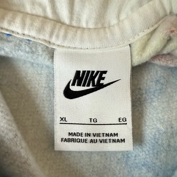 Nike Tie Dye Hoodie Multicolor Cotton Blend Pullover Sweatshirt Size Youth XL - Picture 3 of 10